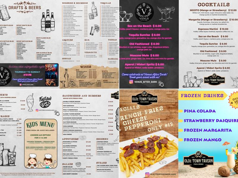 Old Town Tavern Menu