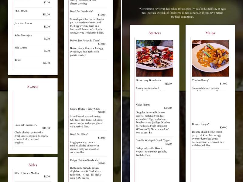 Brunch Bliss & Bubbles Menu