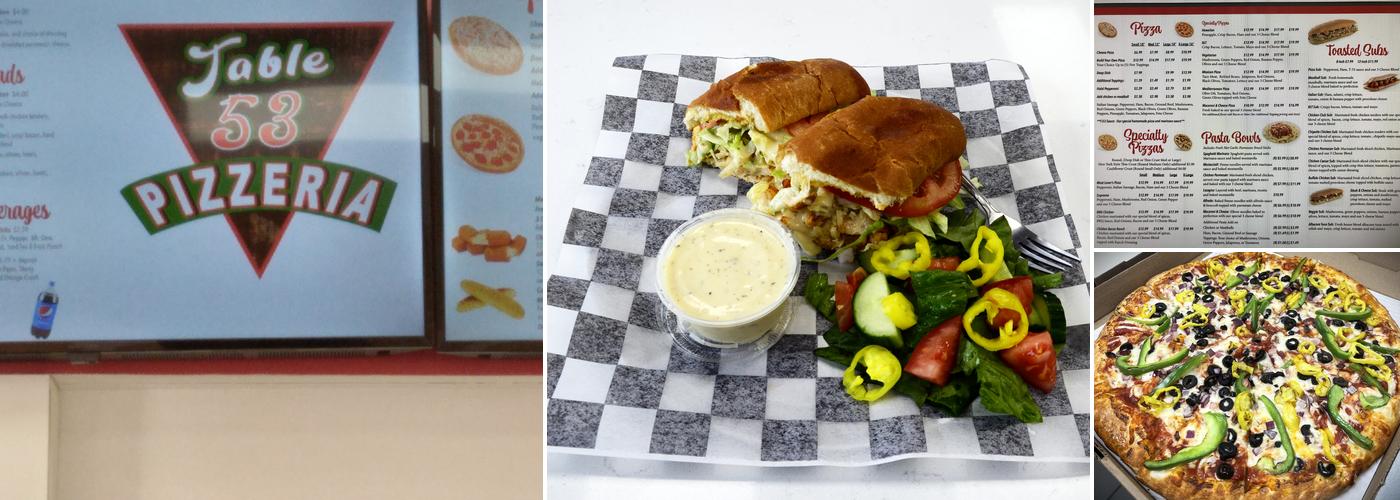 Table 53 Pizzeria Menu