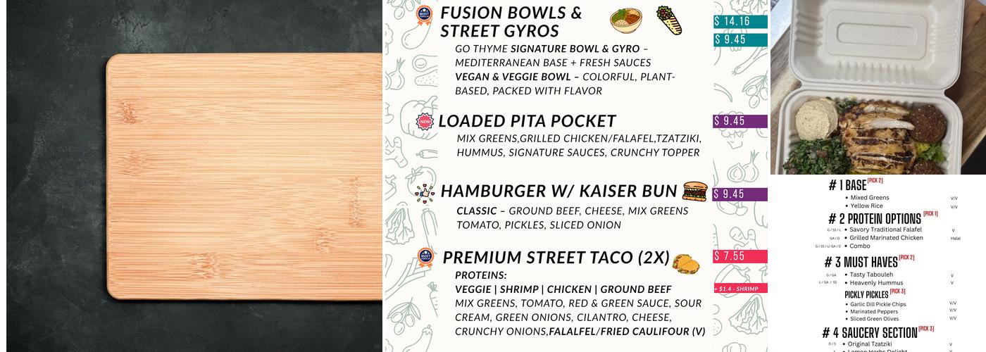 Go Thyme Menu
