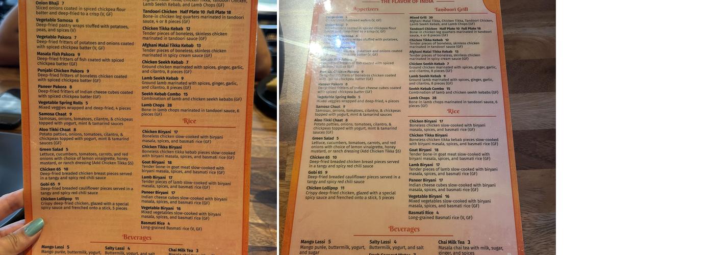 Zaiqa - South Waterfront Menu