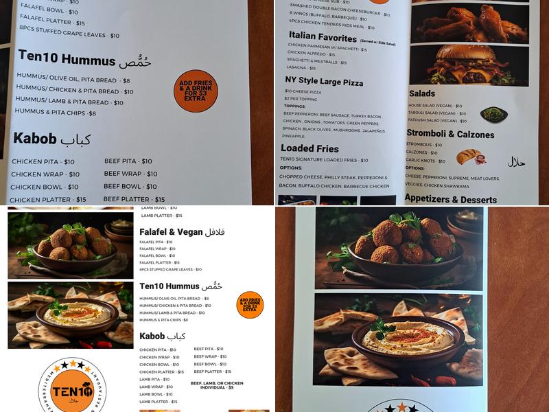 Ten10 Restaurant - Chesapeake Menu