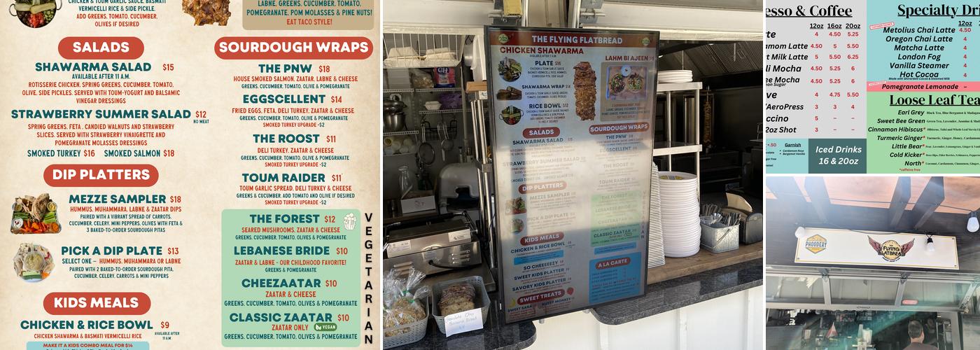 The Flying Flatbread Menu
