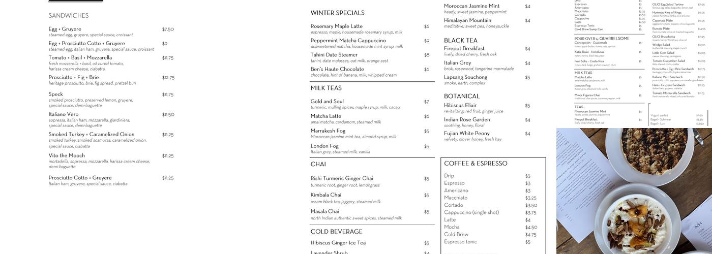 Esca Menu
