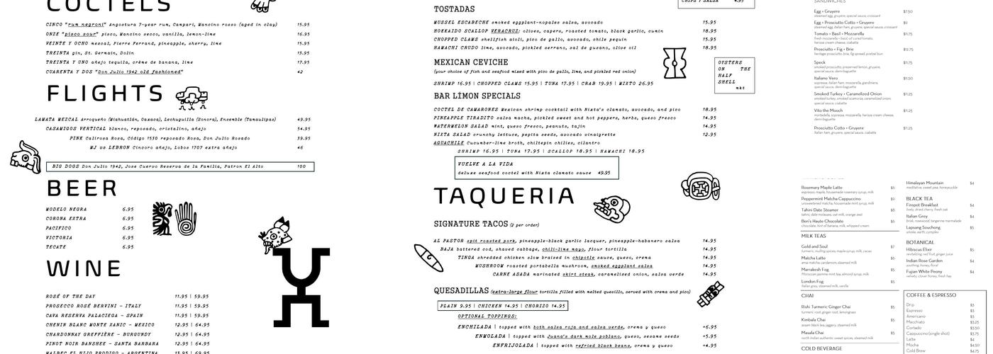 Esca Menu