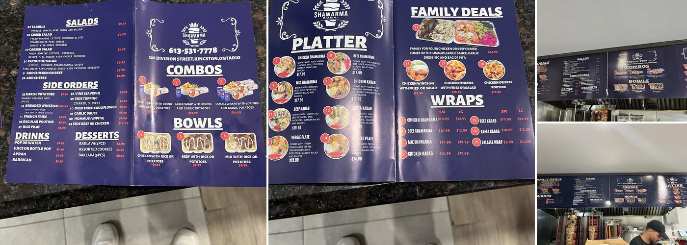 Shawarma Dubai Menu