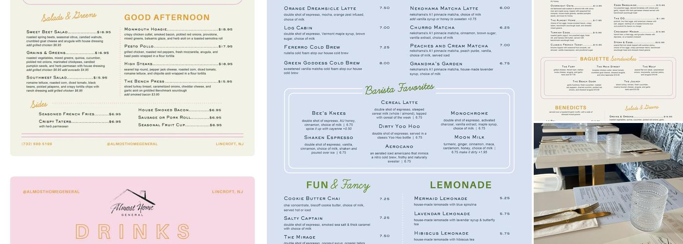 Almost Home General Menu