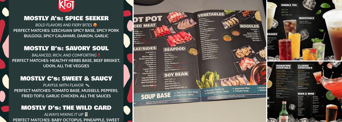 KPOT Korean BBQ & Hot Pot Menu