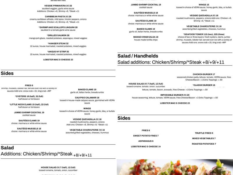 VERN Restaurant and Bar Menu