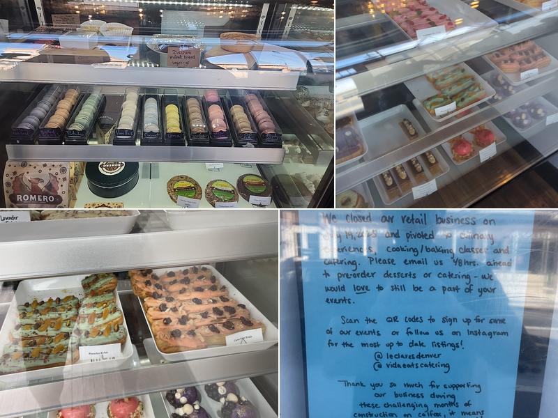 Le Clare's Patisserie Menu