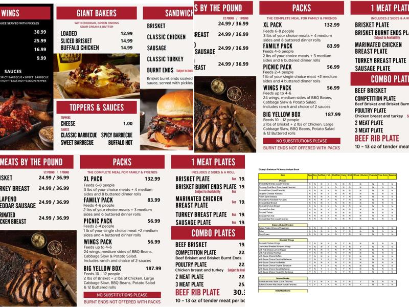 Dickey's Barbecue Pit Menu