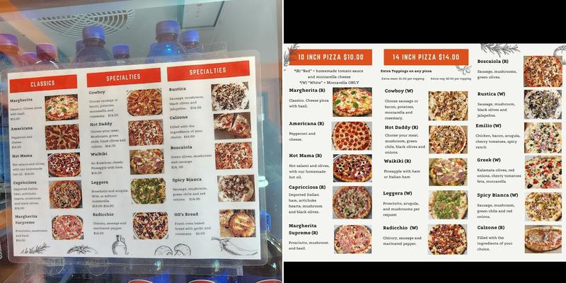 Pazzo's Pizza Menu