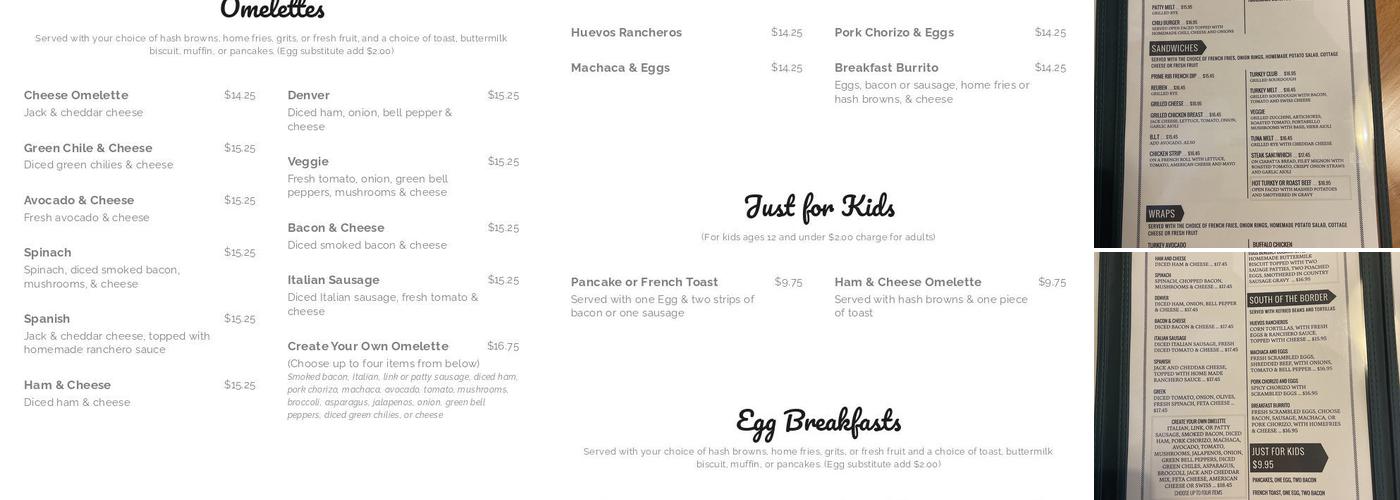 Janets Cafe Eagle Menu