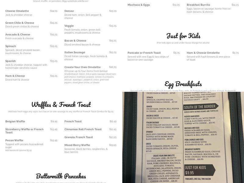 Janets Cafe Eagle Menu