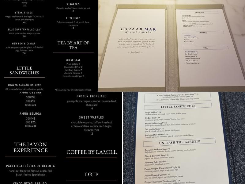 Bazaar Mar Menu