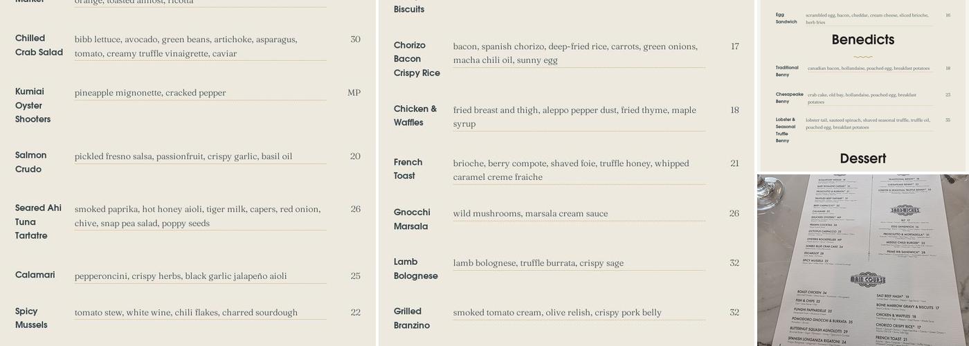 Middle Child Menu