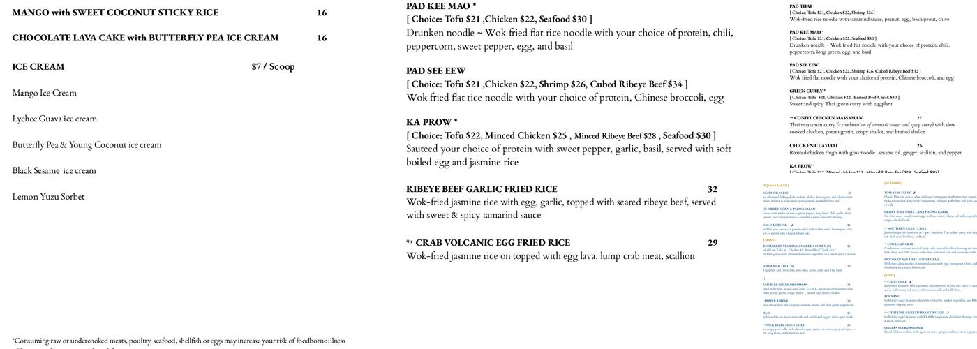 Kraam Menu