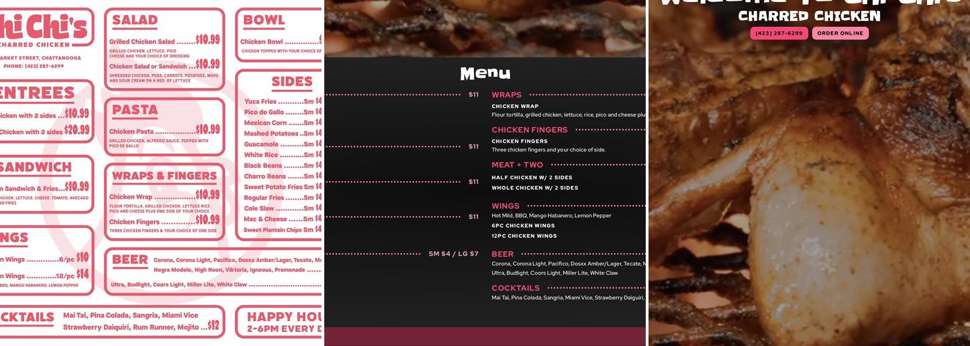 Chi-Chi's Charred Chicken Menu