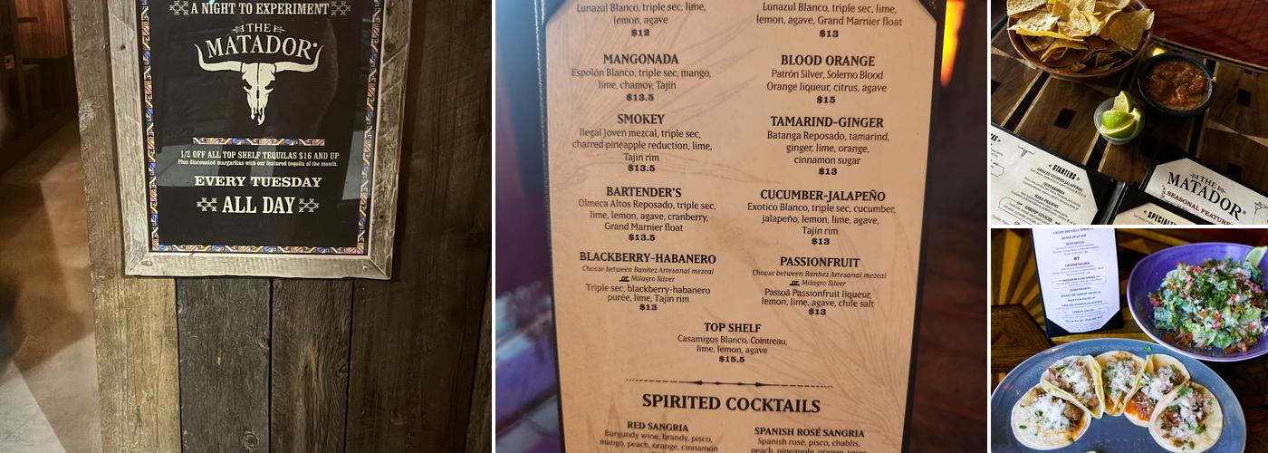 Matador Charlotte Menu