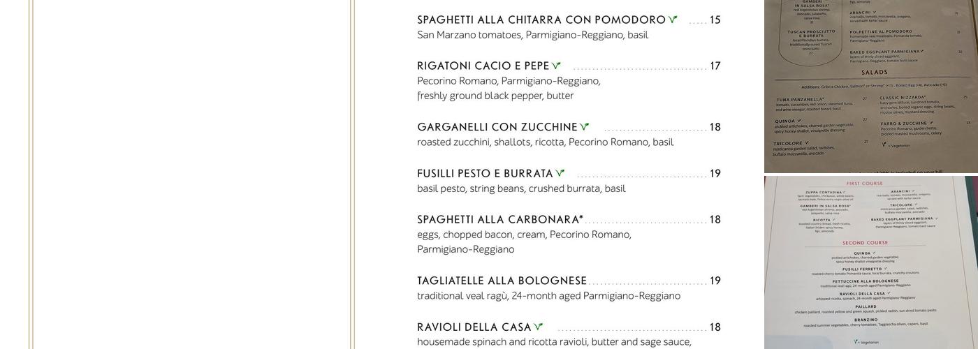 Felice Brickell Menu