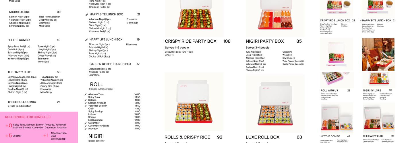 Happy Tuna Sushi & Crispy Rice - Grand Central Menu