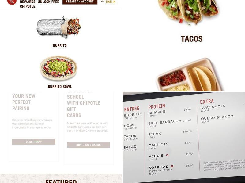 Chipotle Mexican Grill Menu