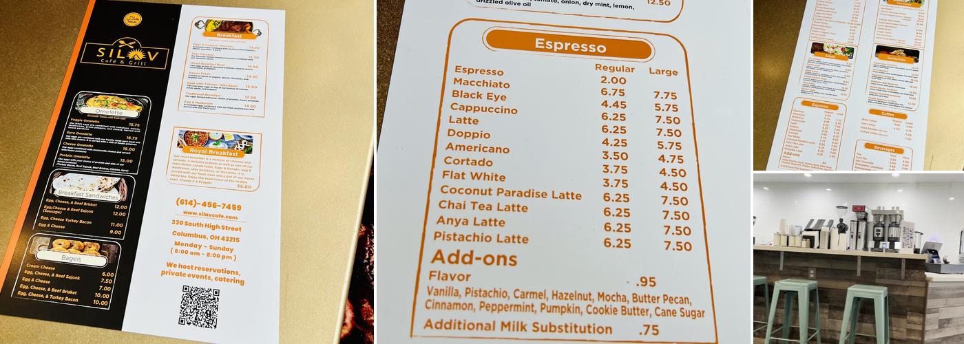 Silav Cafe & Grill Menu
