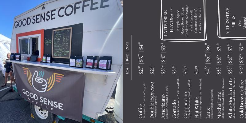 Good Sense Coffee Menu