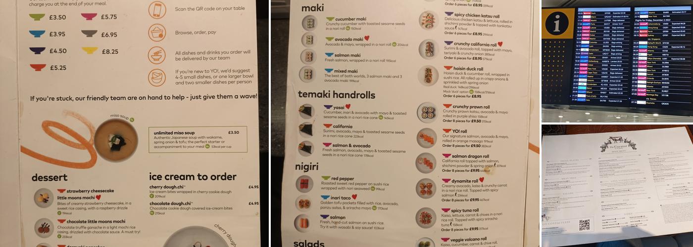 YO! Heathrow T3 Menu