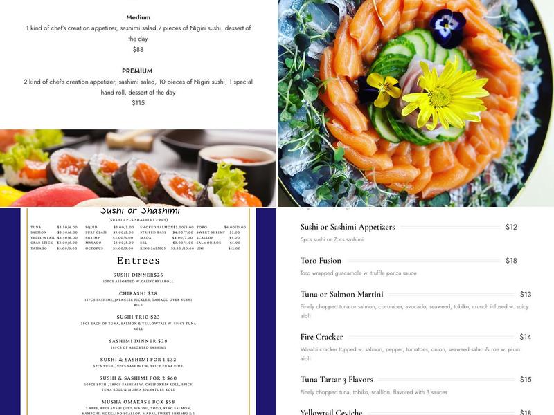 Musha Sushi Menu