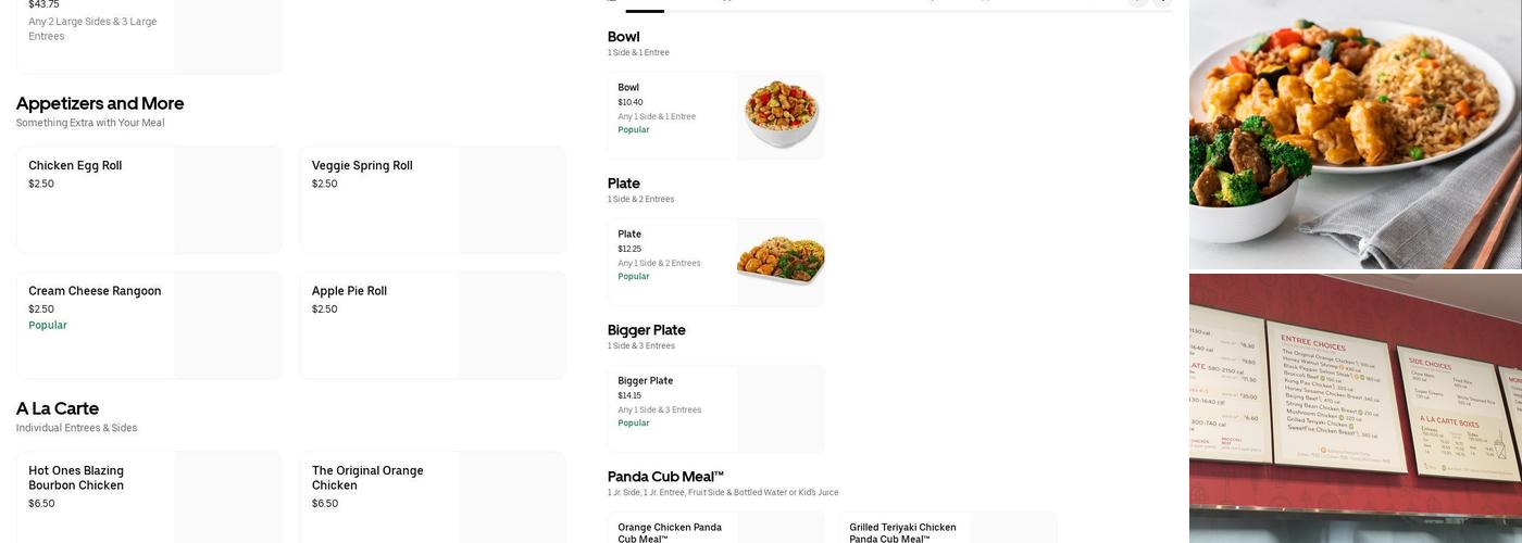 Panda Express Menu