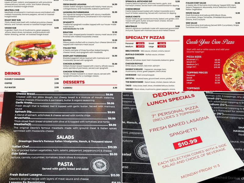 Deorio’s Pizza Menu