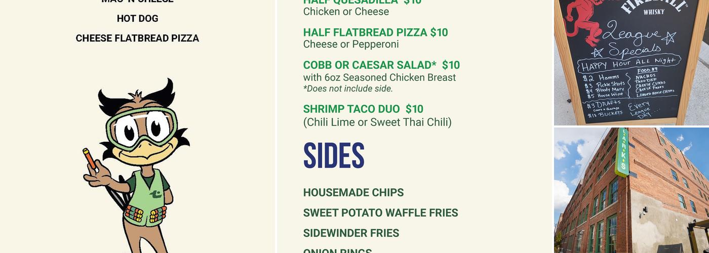 Larks Entertainment at West Bottoms Menu