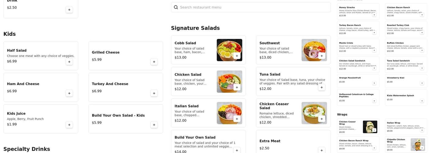 Leafy Eats Menu