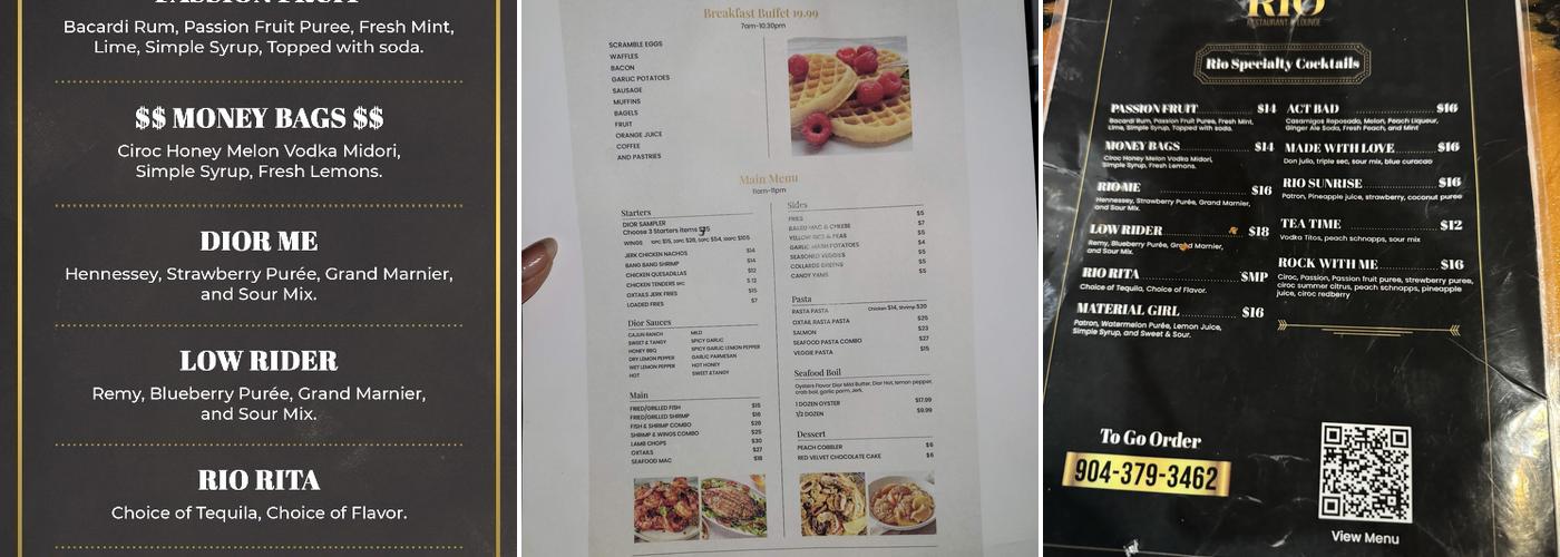 Rio Restaurant & Lounge Menu