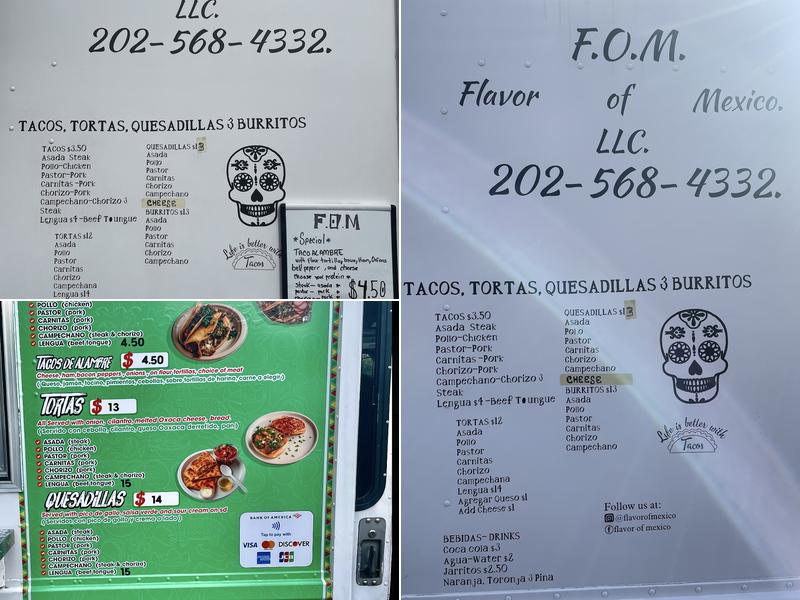 Flavor of mexico taco truck Menu