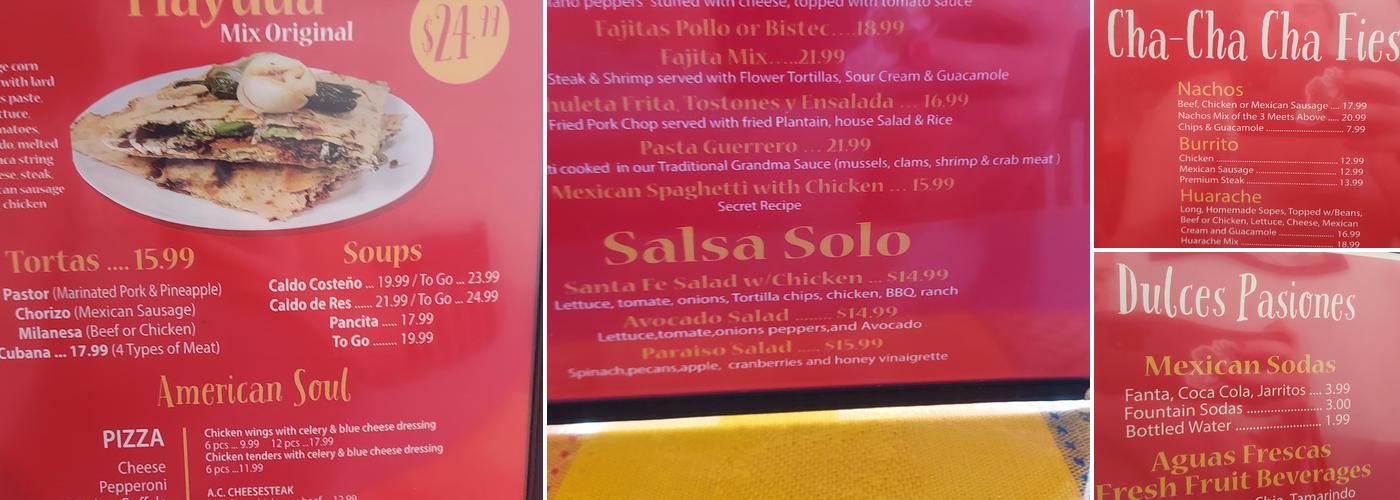 El Rincon Del Sabor Menu