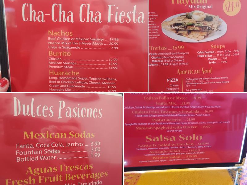 El Rincon Del Sabor Menu