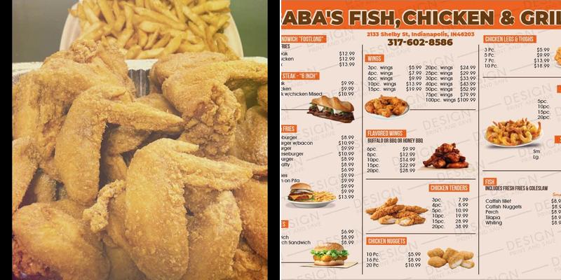 Sam's Fish and Chicken Menu