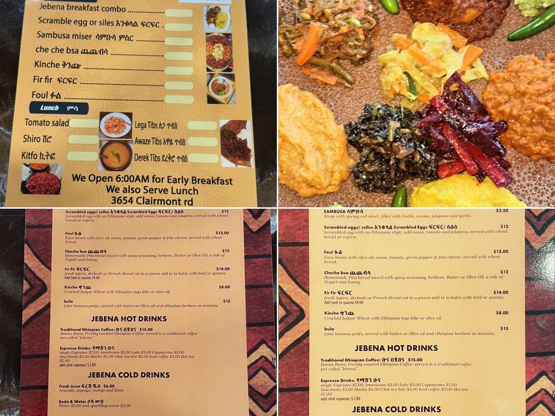 Jebena Bistro Menu