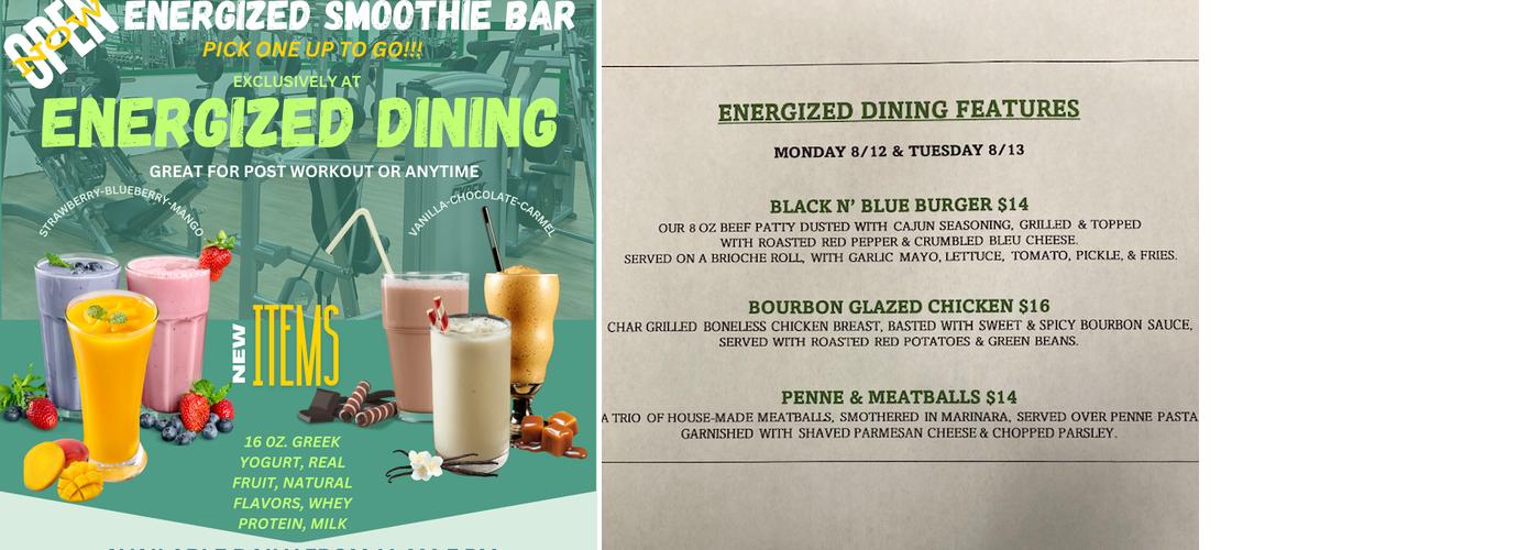 ENERGIZED DINING Menu
