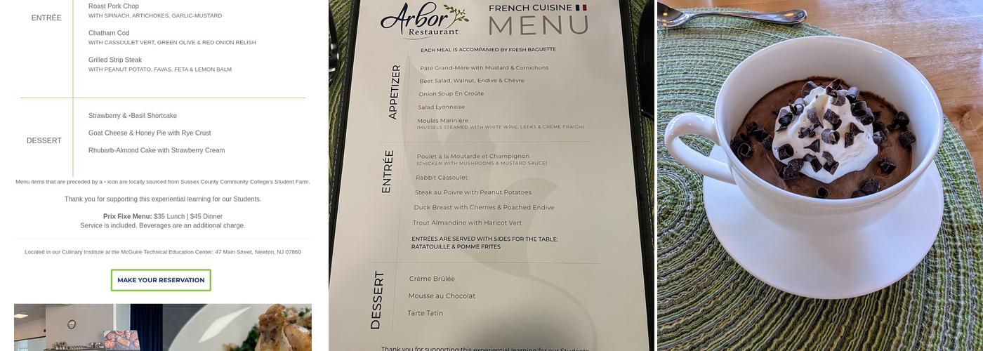 Arbor Restaurant SCCC Menu
