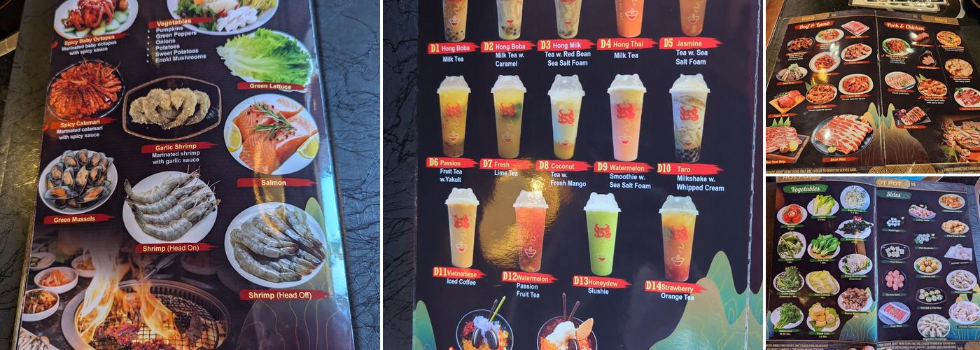 Hong Hot Pot & BBQ Pittsburgh Menu