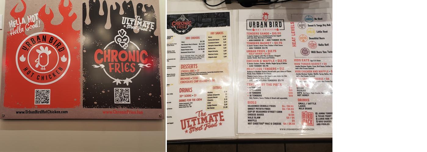 Chronic Fries Menu