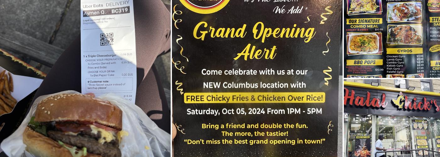 Halal Chicks and Platters Menu