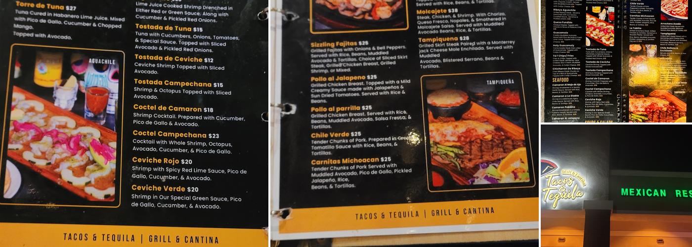 T&T Tacos & Tequila Grill & Cantina Menu