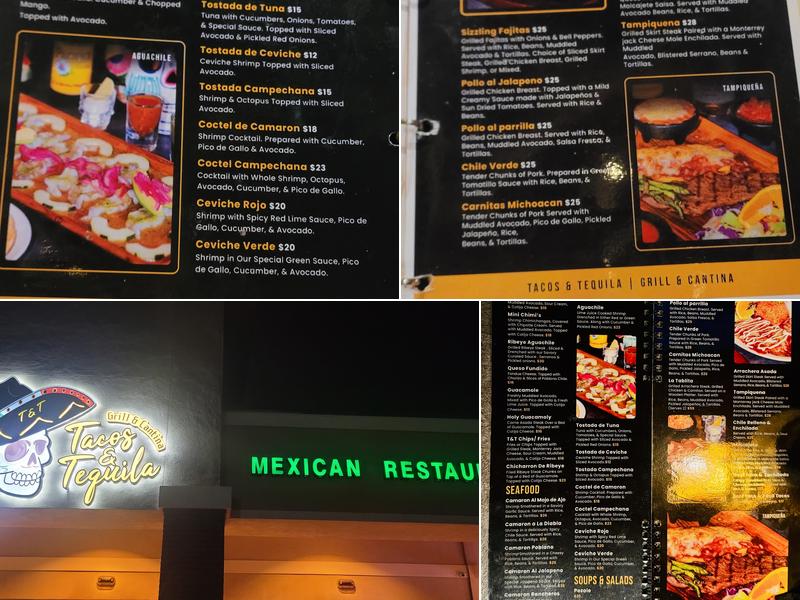 T&T Tacos & Tequila Grill & Cantina Menu