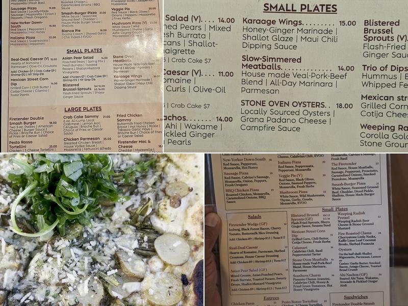 Firetender Menu
