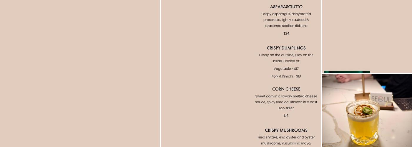 Seoul BAP Menu