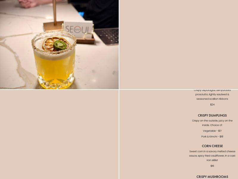 Seoul BAP Menu